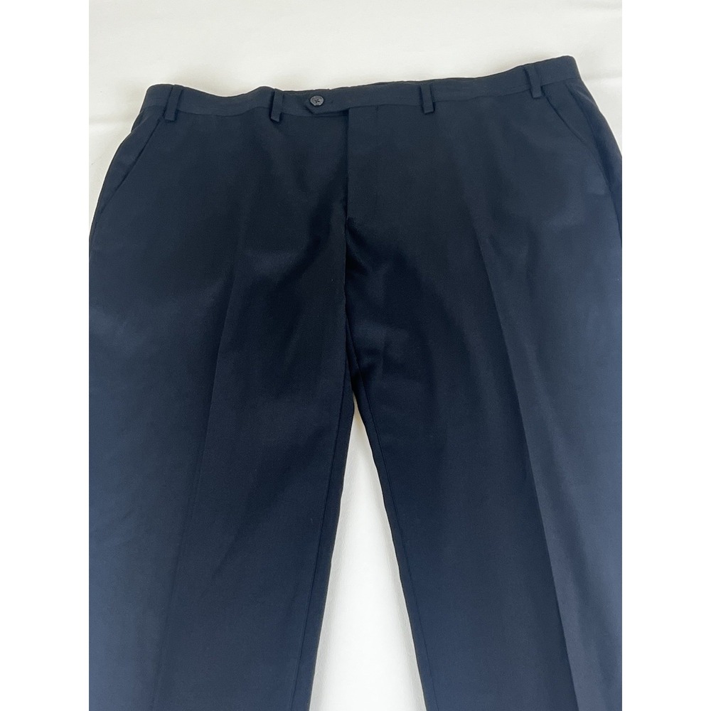 Lauren Ralph Lauren 40x30 Black Flat Front 70% Wool Dress Mens Pants - Picture 2 of 8